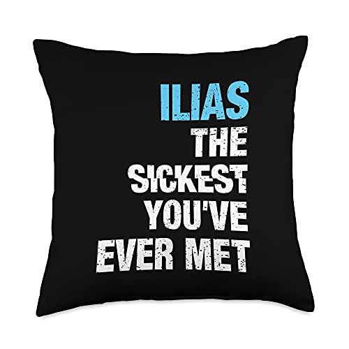 Custom Ilias Gifts & Accessories for Men Ilias The Sickest You’ve Ever Met Personalized Name Throw Pillow, 18×18, Multicolor