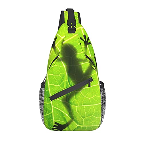 Frog Shadow Cross Chest Bag Diagonally,Sling Backpack Fashion Travel Hiking Daypack Crossbody Shoulder Bag For Men Women