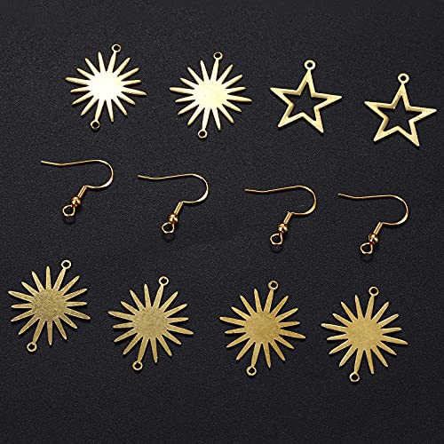 ASTER 45 Pieces Brass Links Pendants Star Charms Connector Kit for Jewellery Making Small Sun Star Moon Jewelry Charms DIY Jewelry Making | The Storepaperoomates Retail Market - Fast Affordable Shopping