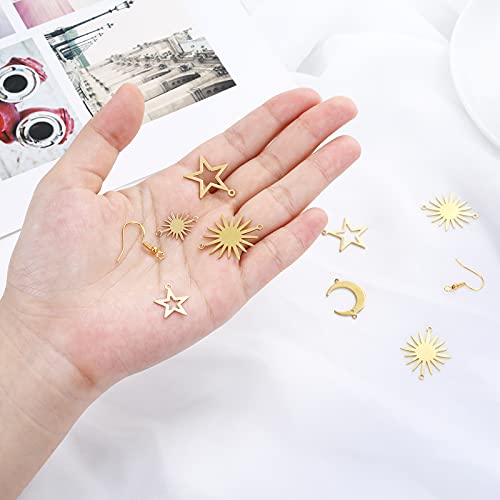 ASTER 45 Pieces Brass Links Pendants Star Charms Connector Kit for Jewellery Making Small Sun Star Moon Jewelry Charms DIY Jewelry Making | The Storepaperoomates Retail Market - Fast Affordable Shopping