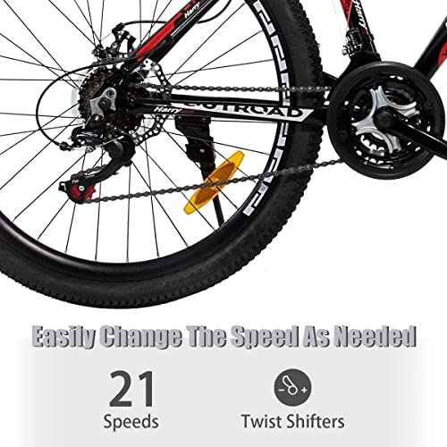 Max4out Mountain Bike 26 Inch Wheel 21 Speed Mountain Bicycle for Men and Women, High Carbon Steel Frame with Daul Disc Brakes Suitable for Outdoor Sports and Commuting Black | The Storepaperoomates Retail Market - Fast Affordable Shopping