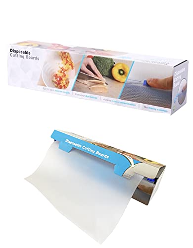 Disposable Plastic Cutting Board Cutting Mats Large sheets for BBQ, Kitchen, Outdoor Camping, Traveling Food Grade Material With Built In Sliding Cutter Flexible Chopping Boards (10ft long)