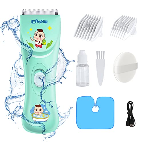 Baby Hair Clipper Set Quiet Electric Hair Trimmer Kit for Kids, Waterproof & USB Rechargeable Cordless Kids Haircut kit for Boys Toddler