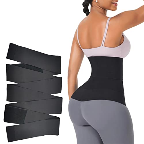 Gying Upgraded Tiktok Waist Trainer for Women,Snatch Me Up Wrap Bandage,Belly Body Shaper Compression Wrap Bandage Wrap Waist Trainer,Postpartum Recovery for Women. Black, 0-001, One Size