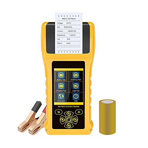 Battery Load Tester 12V/24V 30-1700 CCA Car Battery Tester with Built-in Thermal Printer, Auto Battery Analyzer Charging Cranking System Tester