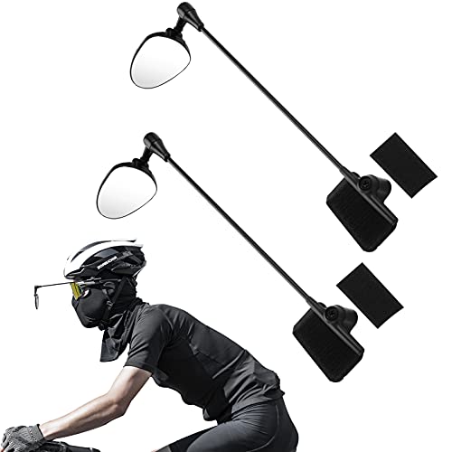 ROCKBROS Bike Helmet Mirror 360 Degree Bicycle Rear View Wide Angle Mirror 2 Pack Helmet Mounted Bicycle Mirror Lightweight Cycling Accessories