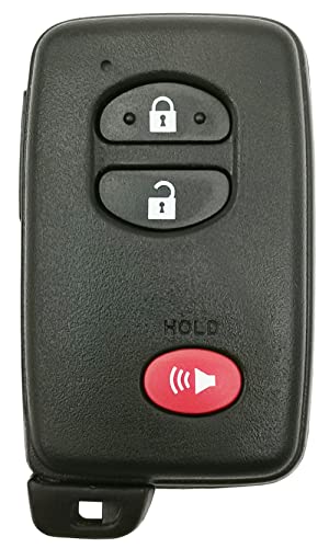 Replacement Key Fob Cover Case fit for Toyota Prius Highlander Prius C Prius V RAV4 Keyless Entry Remote Key Fob Shell (Black, 3-Buttons)