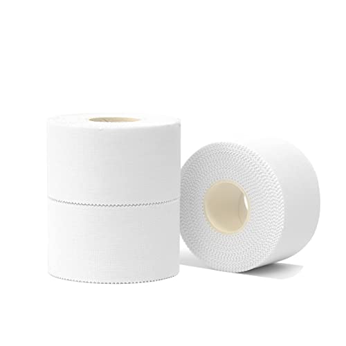 (3 Pack) Lobtery White Athletic Tape (1.5″ x 10yds) Very Strong Athletic Tape No Sticky Residue for Athletes, Sport Trainers and First Aid Injury Wrap, Suitable for Fingers Ankles Wrist,Non-Elastic