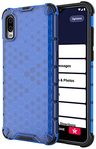 Nakedcellphone Case for Jitterbug Smart3 Phone, [Honeycomb Hybrid Series] Dual-Layer Cover [Anti-Shock] for Jitterbug Smart 3 (2021) for Seniors (aka Lively Smart) – Electric Blue