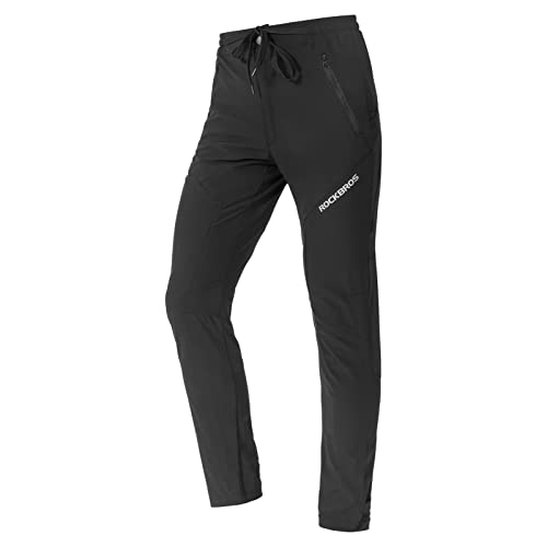 ROCKBROS Mens Cycling Pants Mountain Bike Pants Quick-Dry Biking Pants for Running Hiking Outdoor Sports XL Black