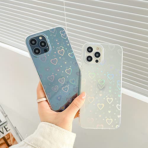 Shinymore Compatible with iPhone 12 Pro Max Case Cute Clear Laser Glitter Soft Silicone Love Heart Pattern Slim Protective Shockproof Girls Women Case Cover for iPhone 12 Pro Max | The Storepaperoomates Retail Market - Fast Affordable Shopping