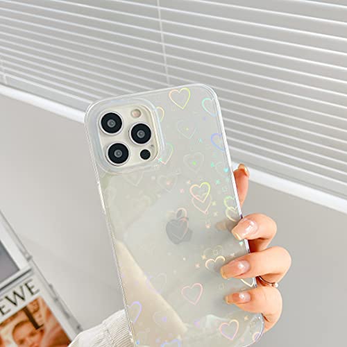 Shinymore Compatible with iPhone 12 Pro Max Case Cute Clear Laser Glitter Soft Silicone Love Heart Pattern Slim Protective Shockproof Girls Women Case Cover for iPhone 12 Pro Max | The Storepaperoomates Retail Market - Fast Affordable Shopping