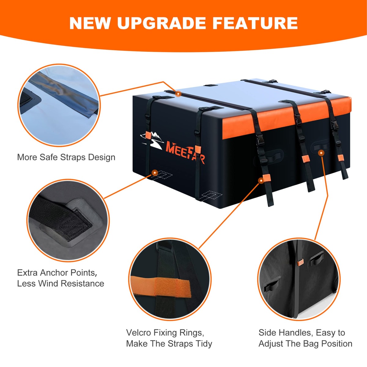 MeeFar Rooftop Cargo Carrier Car Roof Bag 20 Cubic Feet 100% Waterproof Car Top Carrier, Fits All Vehicle with / Without Rack,Include Anti-Slip Mat ,10 Reinforced Straps,6 Door Hooks,Luggage Lock | The Storepaperoomates Retail Market - Fast Affordable Shopping