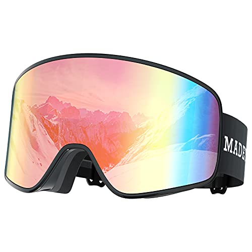 MADEYES Ski Snowboard Snow Goggles Magnetic Interchangeable Snowboarding Skiing Snowmobile Goggles Glasses Men Women Adult