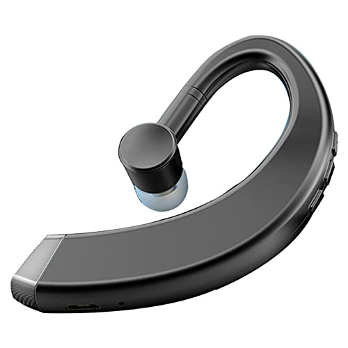 Saycker Bluetooth 5.0 Ear Hook Wireless Headphone, Bluetooth Earpiece, Ear Plug Headset with Microphone, Single Ear Noise Cancelling Earphones Painless Wearing, for Outdoor(Black)