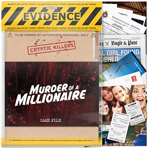 Cryptic Killers Unsolved Murder Mystery Game – Cold Case File Investigation – Detective Clues / Evidence – Solve The Crime – for Individuals, Date Nights & Party Groups – Murder of a Millionaire