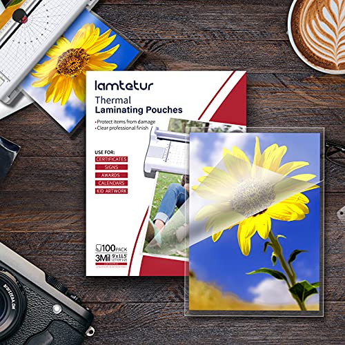 Lamtetur Thermal Laminating Pouches 9″ x 11.5″ Inches,3-Mil 100/200Pack,Laminator Sheets,Letter Size ,Clear (3MIL-100sheets) | The Storepaperoomates Retail Market - Fast Affordable Shopping