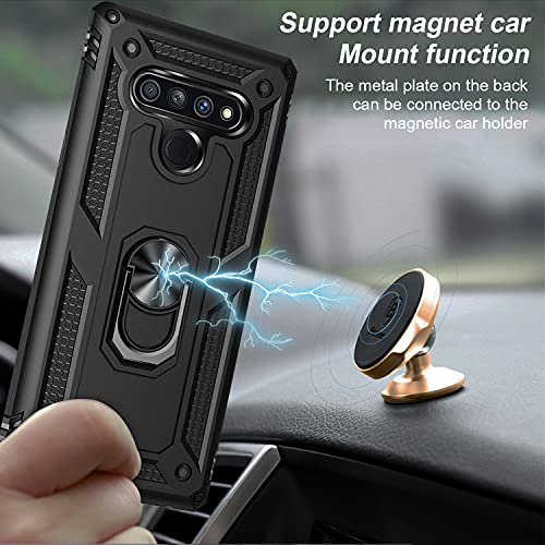 for LG stylo 6 Case with Belt Clip Holster Ring Holder, Military Grade Protection Cover[Fit for Magnetic Car Mount] Shockproof Anti Scratch Case for LG stylo 6 (Black) | The Storepaperoomates Retail Market - Fast Affordable Shopping