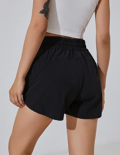 BMJL Women’s Running Shorts Summer Athletic High Waisted Drawstring Causal Workout Sport Shorts with Pockets(M, Black) | The Storepaperoomates Retail Market - Fast Affordable Shopping
