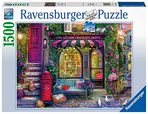 Ravensburger 17136 Love Letters Chocolate Shop 1500 Piece Jigsaw Puzzle for Adults & Kids Age 12 Years Up, Multicolour