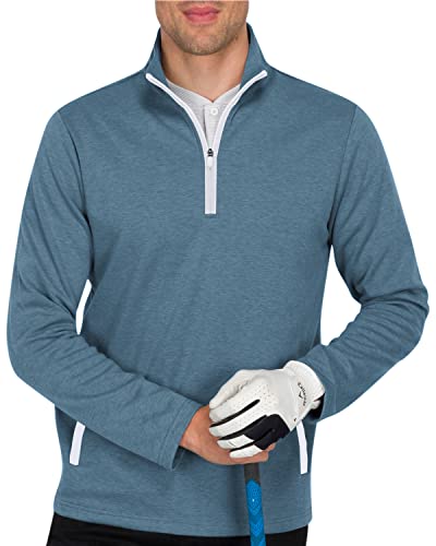 Three Sixty Six Men’s Pullover Sweater – Dry Fit Breathable Half Zip Golf Jacket 4-Way Stretch Moisture Wicking & Anti-Odor