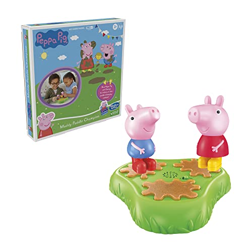 Hasbro Gaming Peppa Pig Muddy Puddle Champion Board Game for Kids Ages 3 and Up, Preschool Game for 1-2 Players