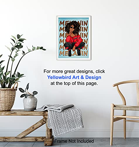 African American Black Wall Art & Decor – Black Woman Gifts – Black Culture – Black Pride – Melanin Queen – African American Women, Teens – Black Girl Magic – Afro Wall Art Poster – Light Blue Decor | The Storepaperoomates Retail Market - Fast Affordable Shopping