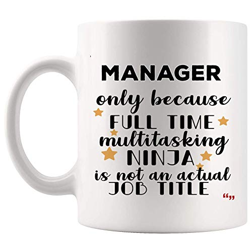 Funny Ninja Manager Mug Coffee Cup Managers Men Women Present Mugs – MR HR QA Office Project Sale Property Program State Case Account Birthday Present 27POY6
