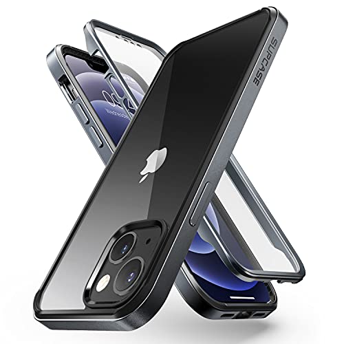 SUPCASE UB Edge Pro Series Case for iPhone 13 (2021 Release) 6.1 Inch, Slim Frame Clear Protective Case with Built-in Screen Protector (Black)