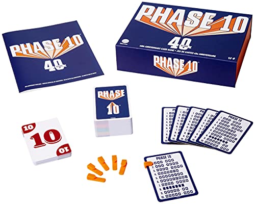Phase 10 Card Game 40th Anniversary Edition with 120 Cards in Collectable Box, Rummy Style Play, Nostalgic Gift for 7 Year Olds & Up [Amazon Exclusive]