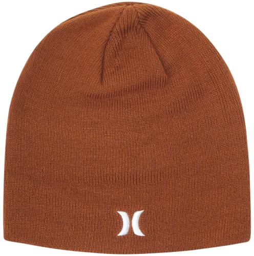 Hurley Men’s Winter Hat – Classic Icon Beanie, Size One Size, Brown