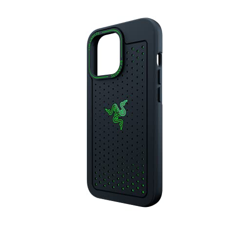 Razer Arctech for iPhone 13 Pro Case: Extra Ventilation Channels – Thermplastic Elastomer Reinforced Corners – Tactile Side Buttons – Compatible with Wireless Chargers and 5G Black