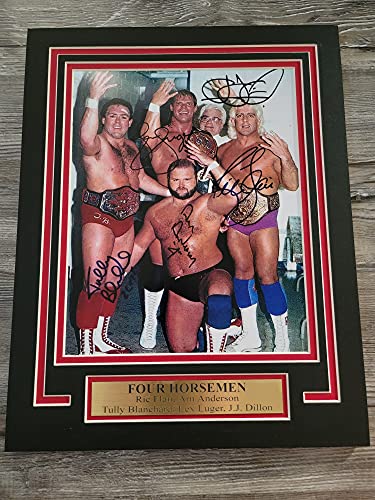 WWE WCW RIC FLAIR FOUR HORSEMEN 11X14 Matted Namplate PHOTO Autograph