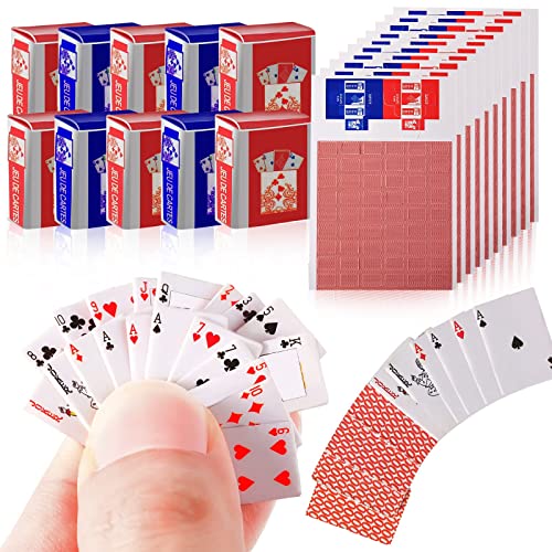 10 Set Mini Playing Cards Miniature Dollhouse Furniture Accessories Games Poker Playing Card Dollhouse Mini Poker 1:12 Small Game Casino Deck Card Party Game Supply Home Decoration Toy for Teen Adult