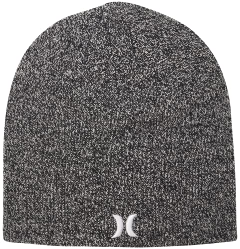 Hurley Men’s Winter Hat – Classic Icon Beanie, Size One Size, Grey Heather