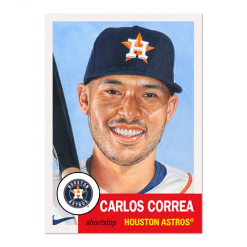 2021 Topps MLB The Living Set #393 Carlos Correa Houston Astros Official Online Exclusive Baseball Card with LIMITED PRINT RUN and Red Facsimile Signature on Back (Stock Photo Used), Card is straight from Topps and in Near Mint to Mint Condition. Continua
