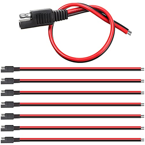 8 PCS 14 AWG Connectors Cable Compatible with SAE 30cm 2 Pin Single Plug Quick Disconnect Power Automotive Extension Cable for Motorcycles Cars Charger