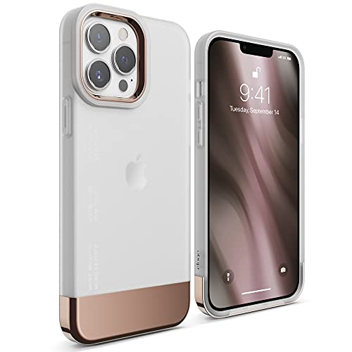 elago Glide Armor Case Designed for iPhone 13 Pro Max Case, Drop Protection, Shockproof Protective TPU Cover, Upgraded Shockproof, Mix and Match Parts, Enhanced Camera Guard [Frosted Clear/Rose Gold]
