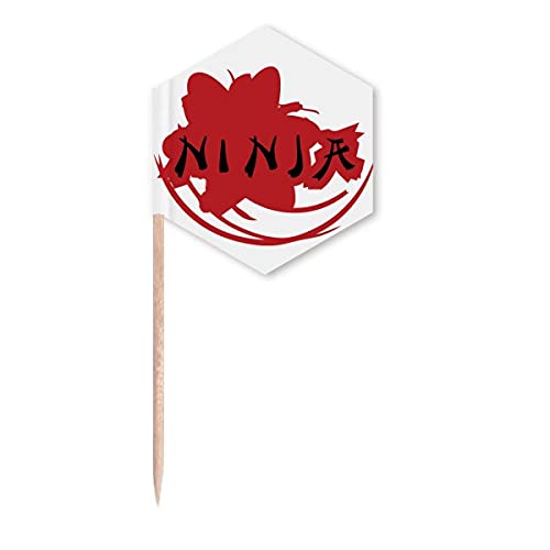 Japan Ninja Words Sakura Outline Toothpick Flags Cupcake Picks Party Celebration