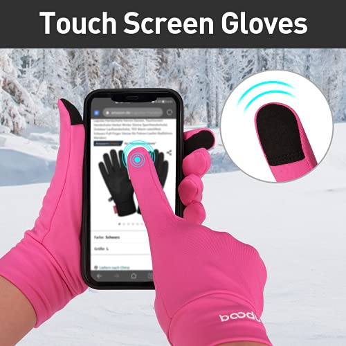 Arcweg Running Gloves Winter Thermal Anti-Slip Touchscreen Gloves Windproof Fleece Lining Gloves Men Women for Sports Walking Cycling Driving Riding Bike Red S/M | The Storepaperoomates Retail Market - Fast Affordable Shopping