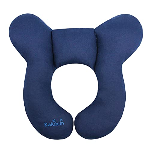KAKIBLIN Baby Travel Pillow, Toddler Head and Neck Support Pillow for Car Seat, Pushchair, Dark Blue