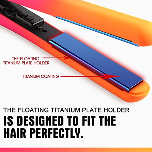 Hair Straightener ,FXXOEE Flat Iron : 2 in 1 Titanium Flat Iron World Voltage for All Hair Types, Gradient Flame | The Storepaperoomates Retail Market - Fast Affordable Shopping