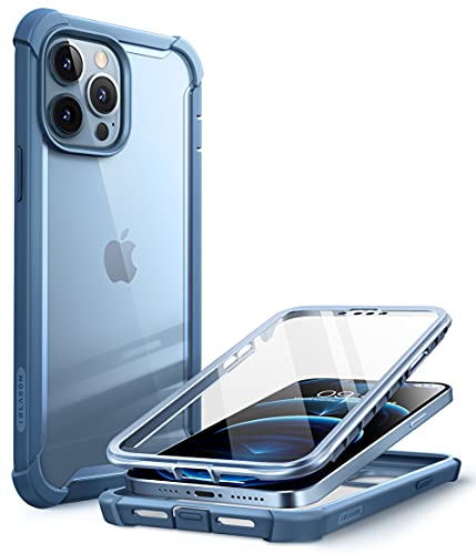 i-Blason Ares Case for iPhone 13 Pro 6.1 inch (2021 Release), Dual Layer Rugged Clear Bumper Case with Built-in Screen Protector – Azure