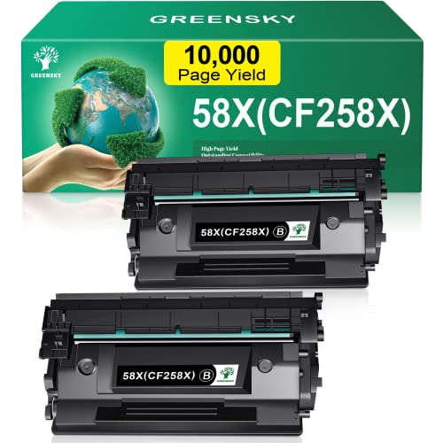 2 Pack (No Chip) Toner Cartridge Replacement for HP 58X CF258X 58A CF258A to Use with HP Laserjet Pro MFP M428fdw M428fdn M428dw Laserjet Pro M404n M404dn M404dw M404 Enterprise M406dn Printer