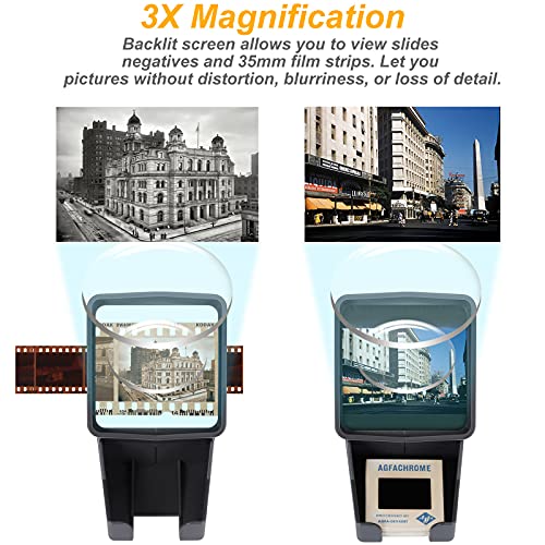 35mm Slide Viewer, Film Negative and Slide Viewer with 3X Magnification and LED Lighted Illuminated Viewing, USB Powered | The Storepaperoomates Retail Market - Fast Affordable Shopping