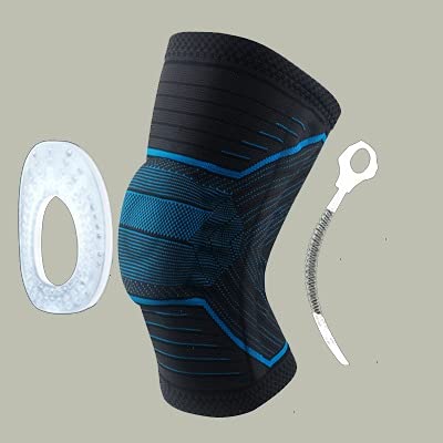 YCSM 1 Piece of Knee Joint Patella Protector Silicone Spring Knee Pads Sports Knee Pads Suitable for Meniscal Tear Arthritis to Relieve Joint Pain. (Color : HX054 Blue, Size : XXL)