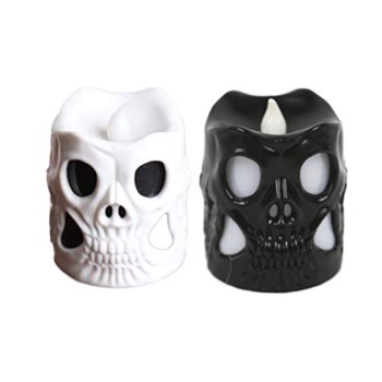 Halloween Decor 2pcs Halloween LED Candle Lights Skeleton Colorful Night Light Party Decoration for Bar Home Garden (Black, White Eyes& White, Black Eyes) | The Storepaperoomates Retail Market - Fast Affordable Shopping