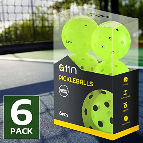 A11N S40 Outdoor Pickleball Balls- USAPA Approved, 6-Pack, Neon Green | The Storepaperoomates Retail Market - Fast Affordable Shopping