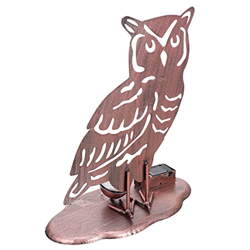 OSALADI Solar Light Outdoor Solar Powered Garden Lights Antique Hollow- Carved Metal Animal Owl Lamp Decorative Landscape Lights for Home Garden Lawn Way Party Decor Outside Solar Lights
