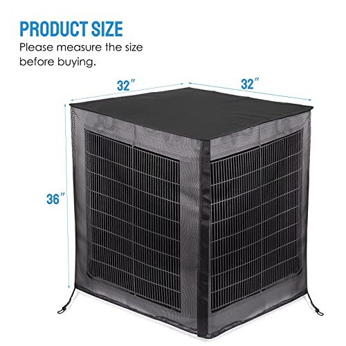 Joiish Air Conditioner Cover Full Mesh with Detachable 600 D Waterproof Top, 32 x 32 x 36 Inch Outside Central AC Unit Protector Against Leaves, Weeds, Cottonwood and Debris, Breathable & All Seasons | The Storepaperoomates Retail Market - Fast Affordable Shopping
